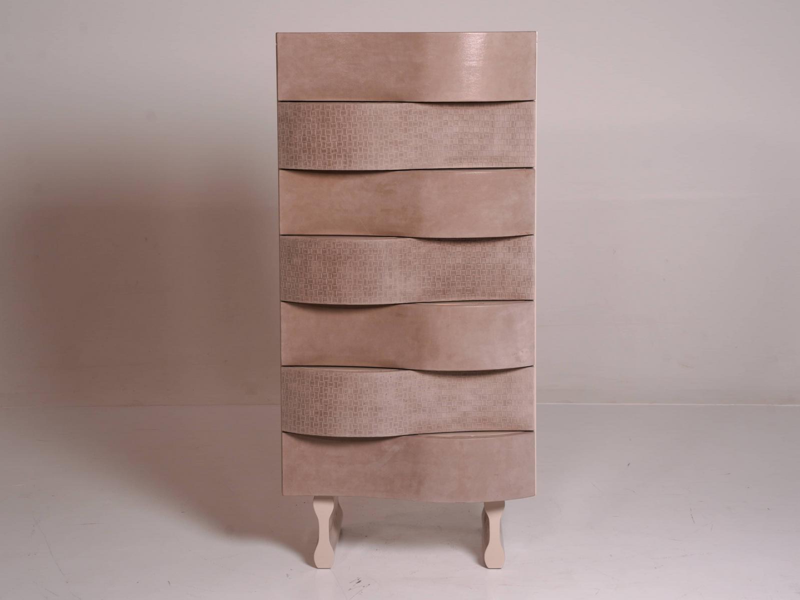 MDF and cowhide chest of drawers | Ola by Mantellassi 1926
