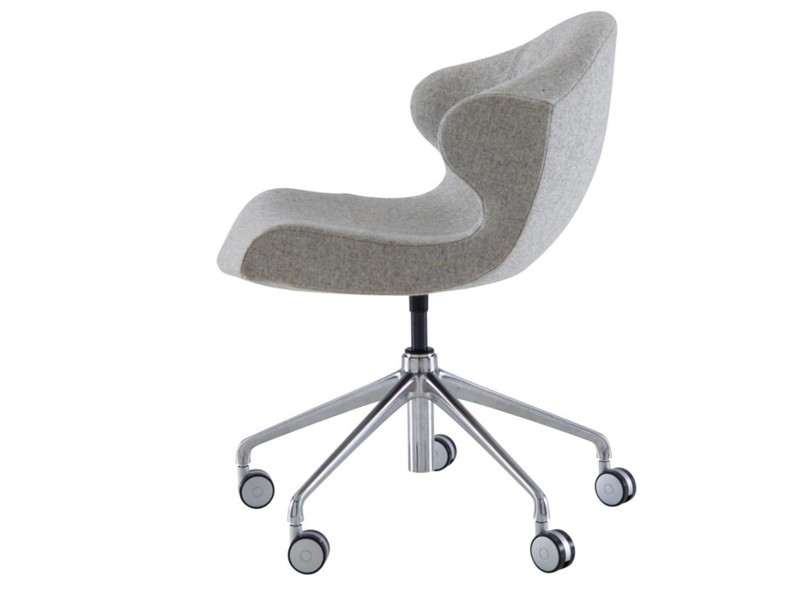 Swivel fabric office chair with 5-Spoke base with castors | Alster by Ligne Roset
