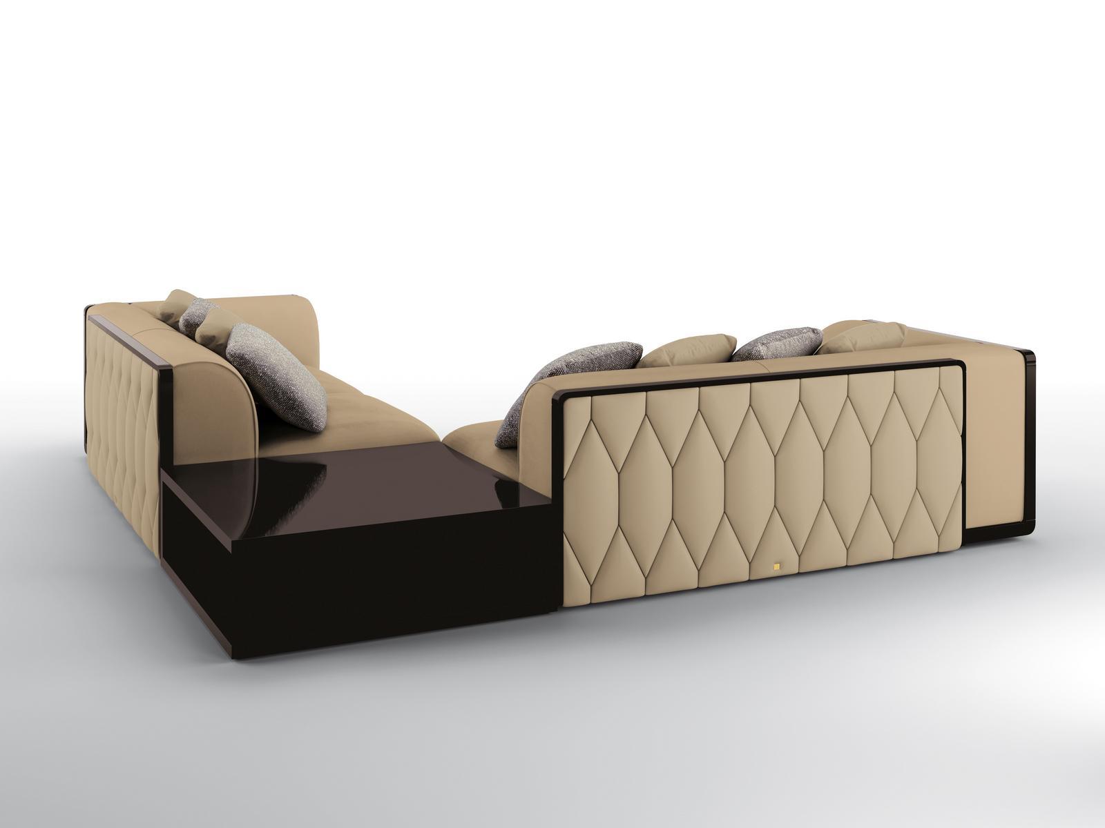 Sectional velvet sofa | Giasone by Bruno Zampa