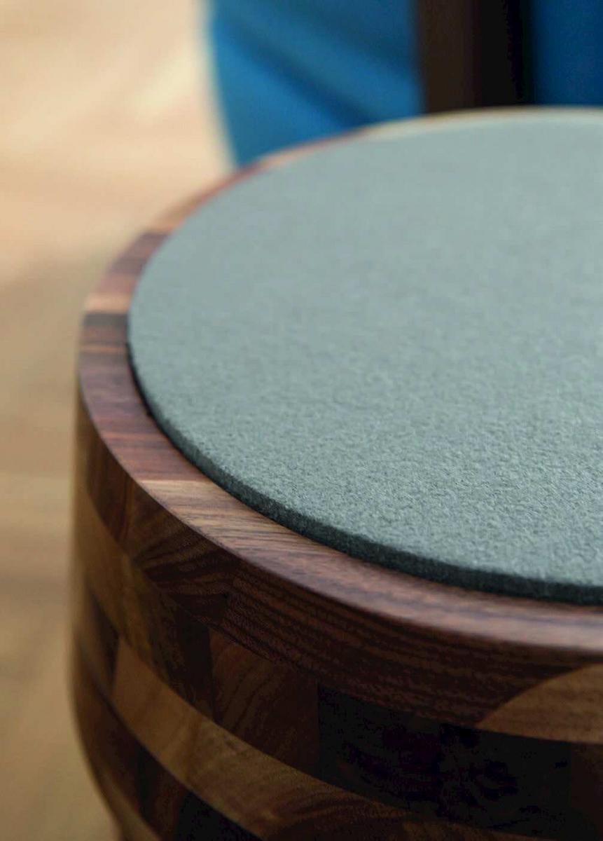 Low wooden stool with integrated cushion | Bouchon by Porada