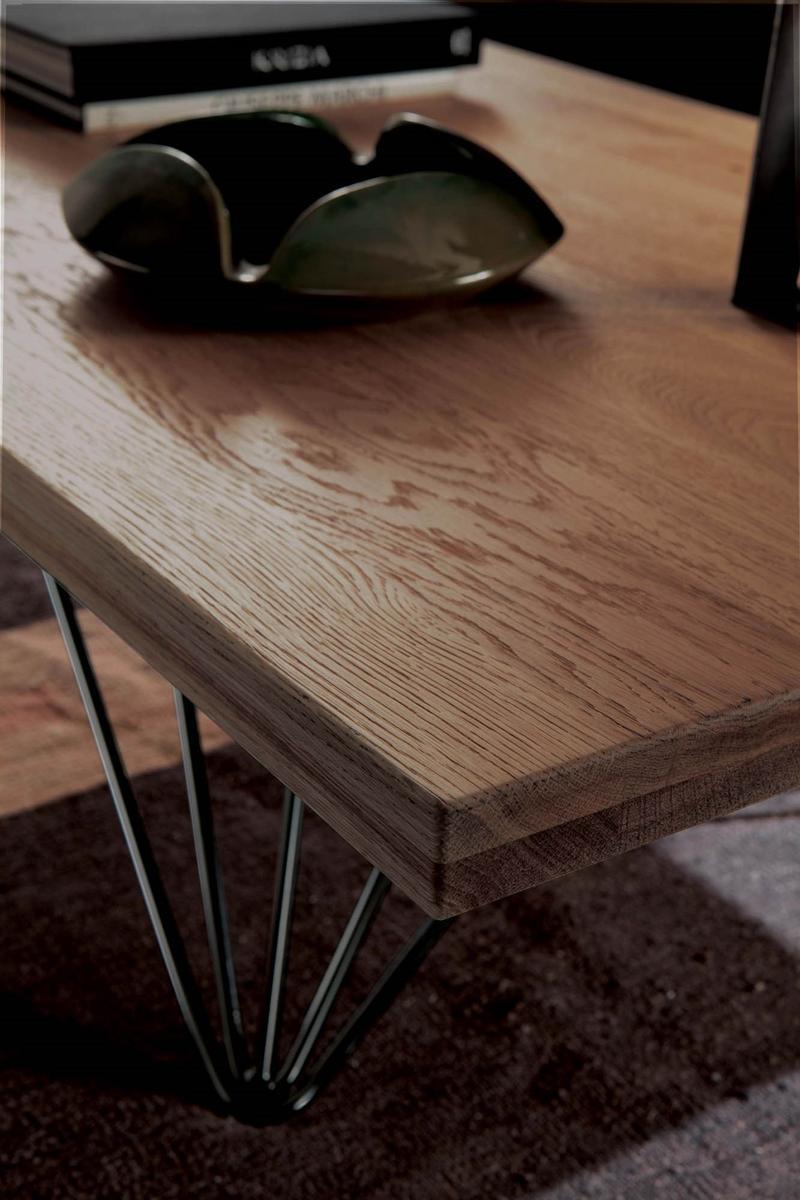Height-adjustable wooden coffee table with integrated magazine rack | Radius by Ozzio Italia