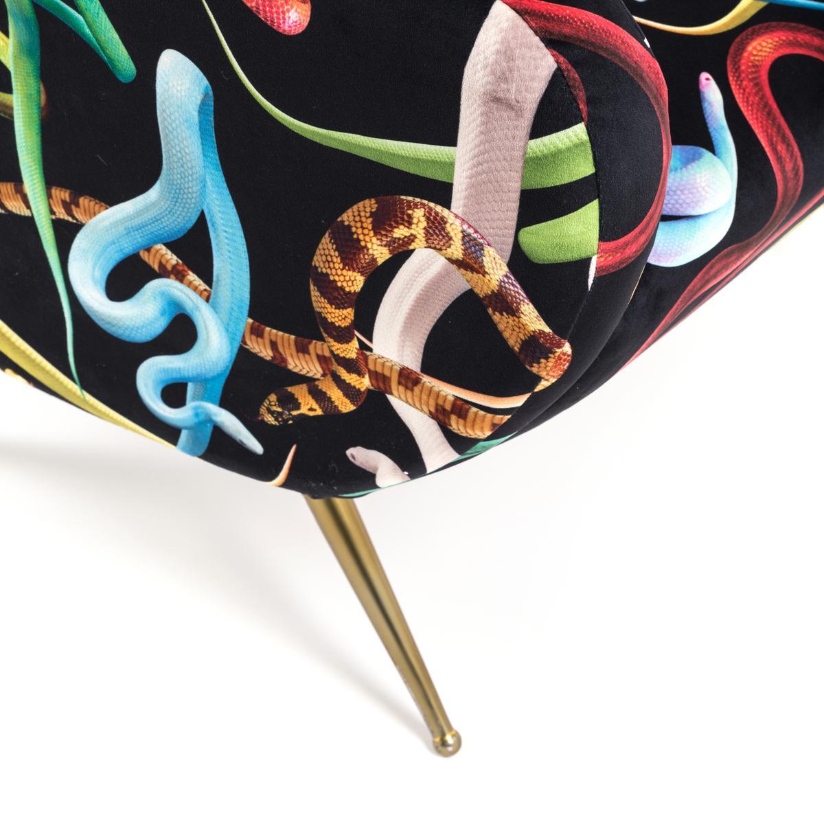 Fabric armchair with armrests | Snakes by Seletti