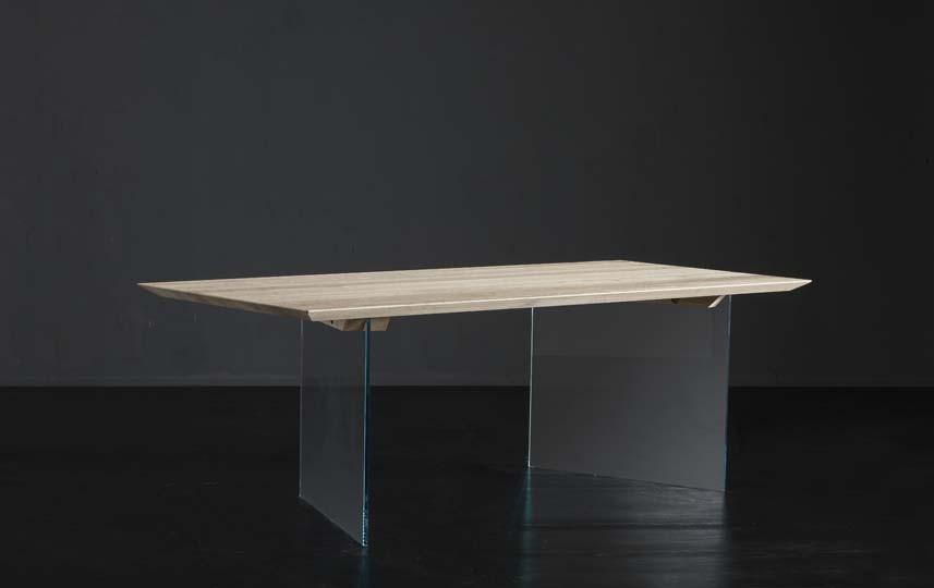Rectangular wood and glass dining table | Toledo + Ice by Altacorte