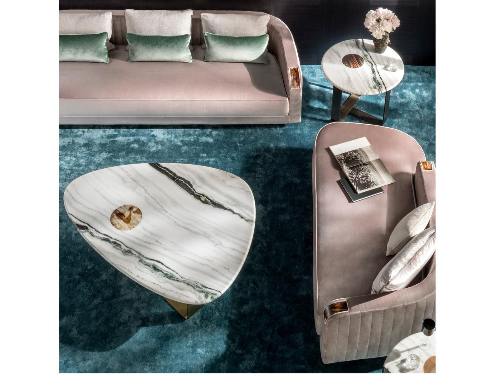 Low triangular marble coffee table | Demetra 7007 by Arcahorn