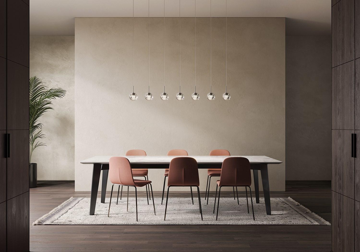 LED glass and aluminium pendant lamp | Dew by Kundalini