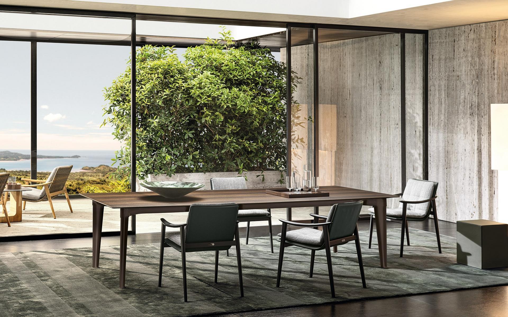 Rectangular wooden table | Penthouse by Minotti