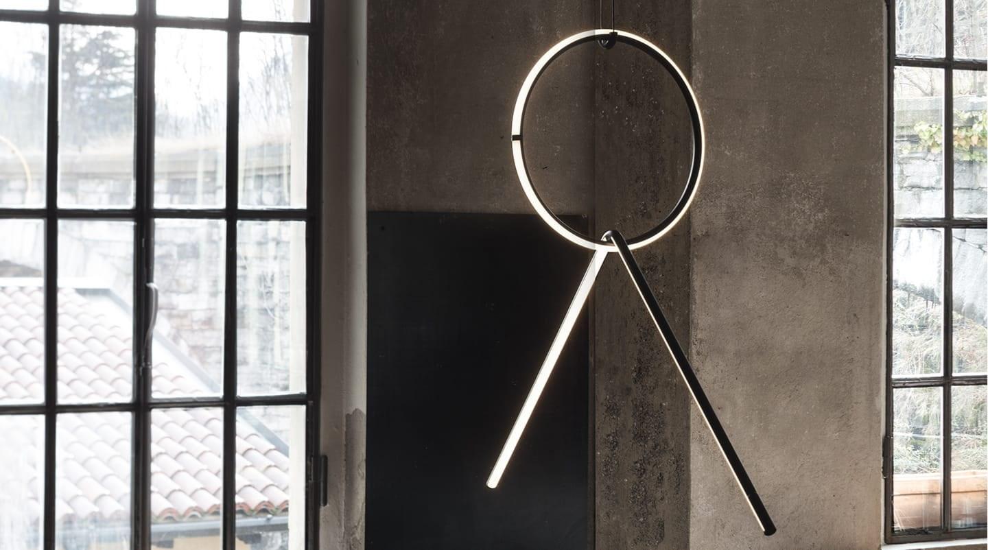 LED powder coated aluminium pendant lamp | Arrangements Broken Line by Flos