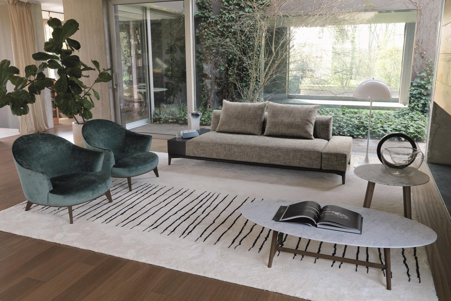 Sectional fabric sofa with chaise longue | Overplan by Desiree