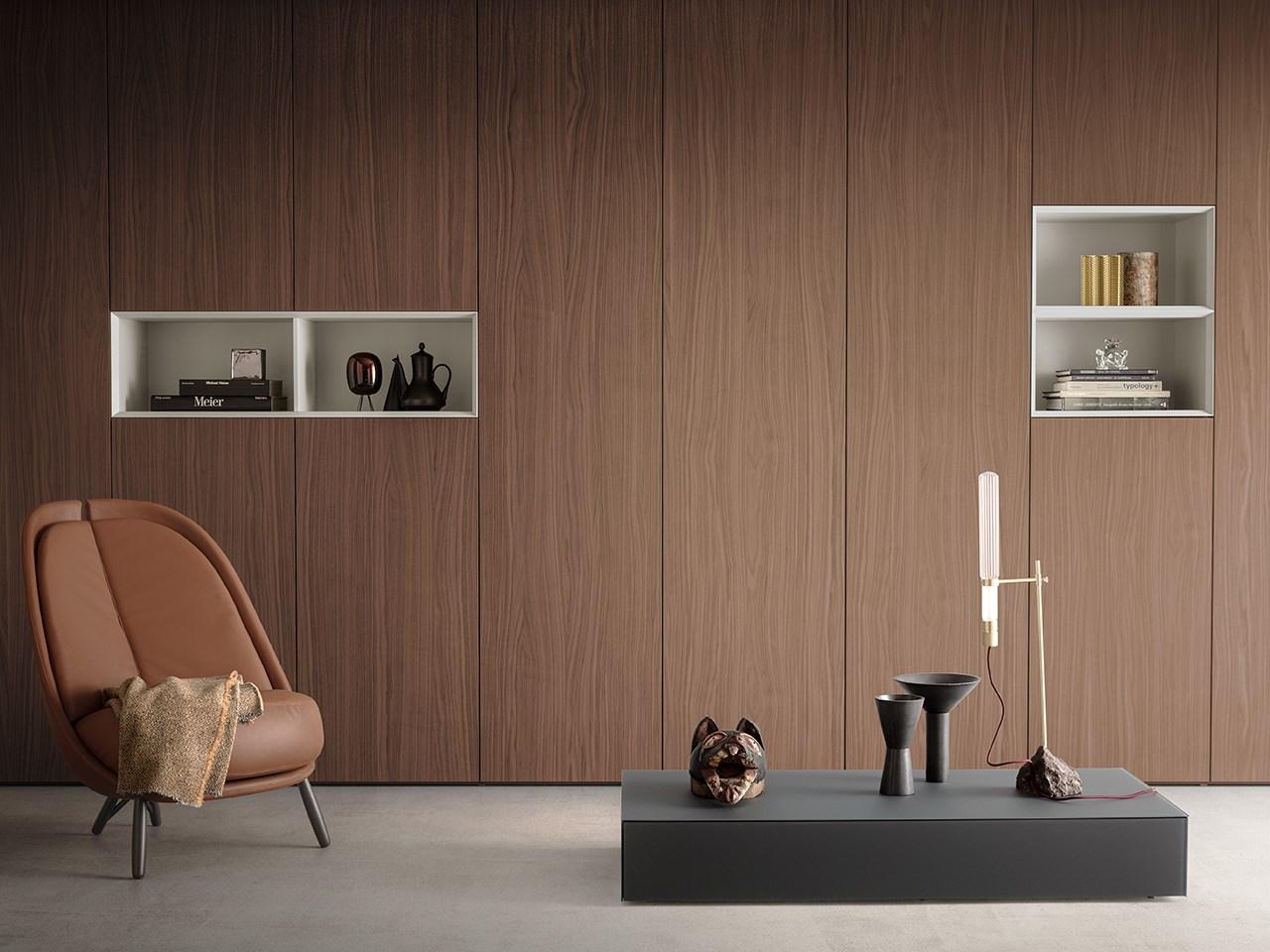 Lacquered wooden wardrobe | Plana by Pianca