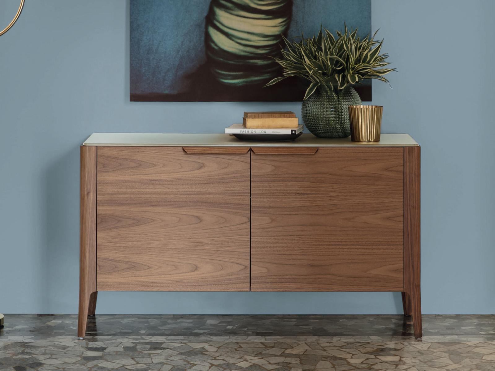 Walnut sideboard with doors | Atlante 6 by Porada