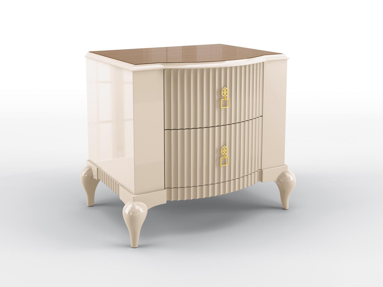Rectangular bedside table with drawers | Buster by Bruno Zampa