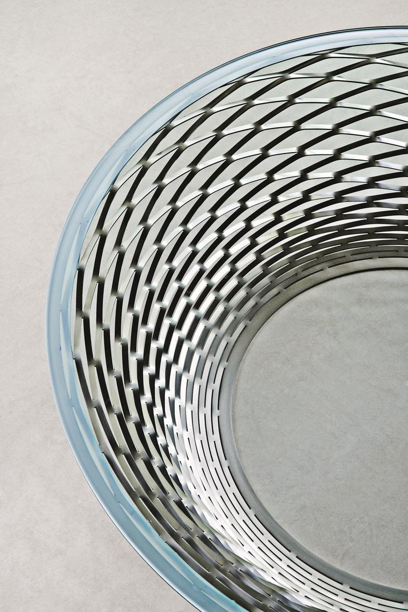 Round crystal and steel coffee table | Teso by Molteni