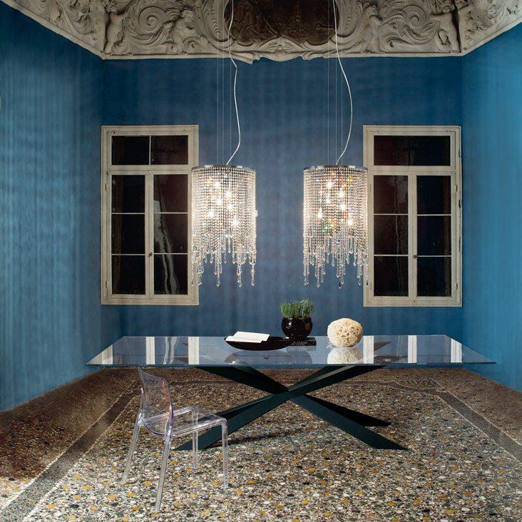 Rectangular tempered glass table | Spyder by Cattelan Italia