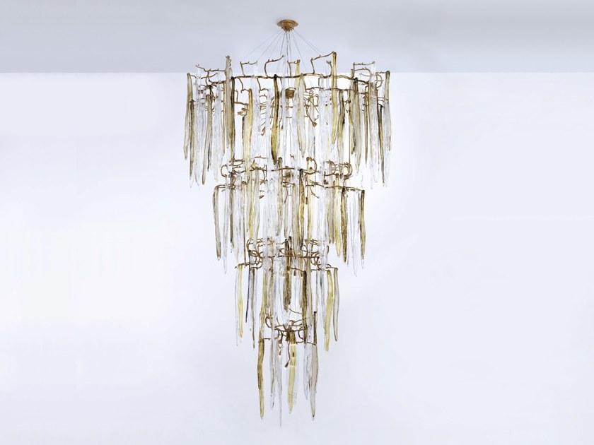 Handmade bronze pendant lamp | Waterfall Ct3303/51 by Serip