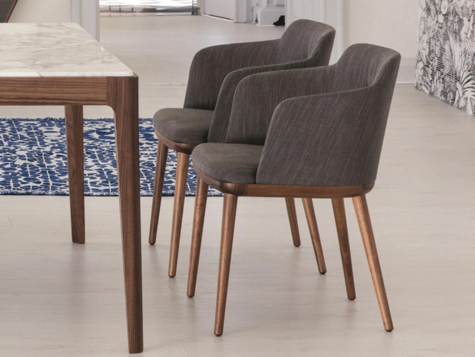 Fabric chair with armrests | Celine by Porada