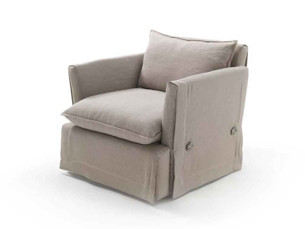 Fabric armchair with removable cover with armrests | Kimono Junior by Frigerio