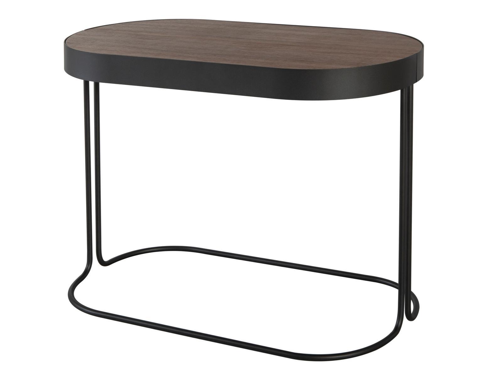Extendable oval console in walnut and steel base | Cora by Tonin Casa
