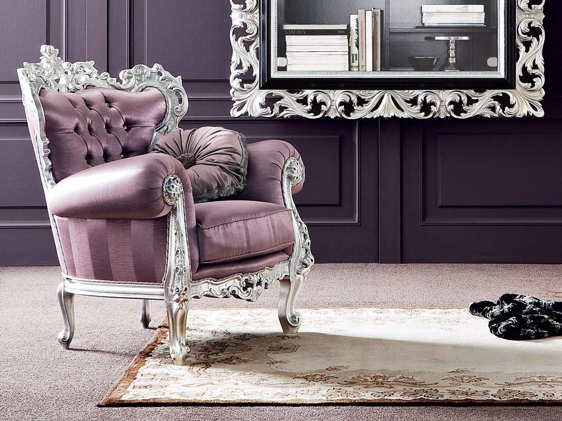 Tufted fabric armchair with armrests | 13411 by Modenese Gastone