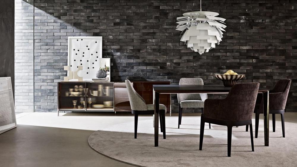 Upholstered leather chair | Chelsea by Molteni