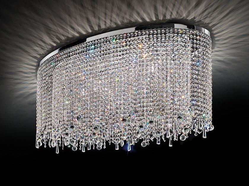 Incandescent metal ceiling lamp with crystals | Impero & Deco Ve 811 Pl Ov by Masiero