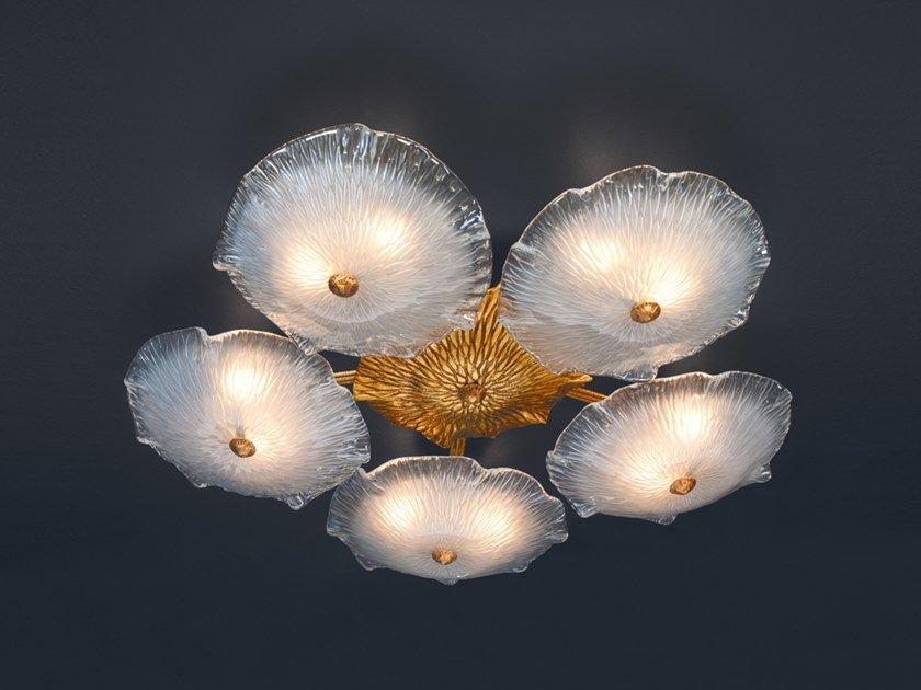 Handmade bronze ceiling light | Nenufar Pl318/10 by Serip