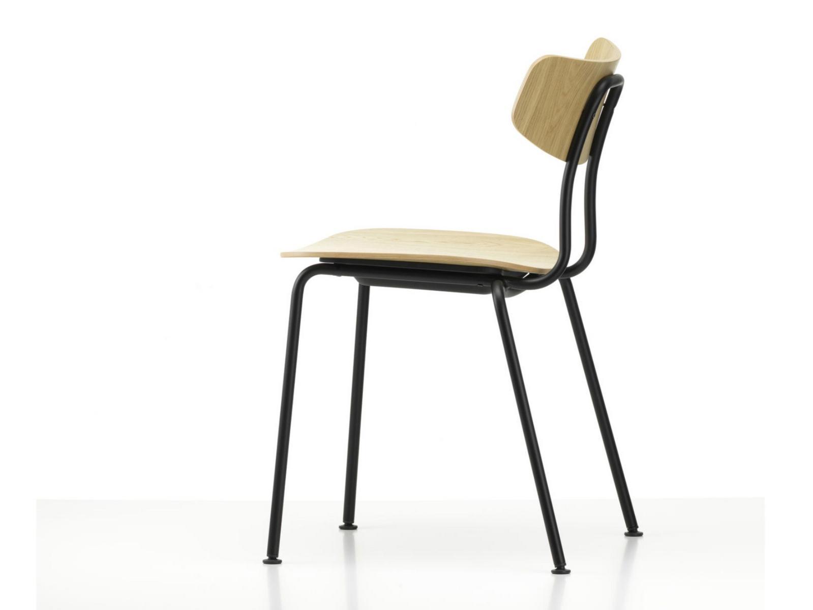 Stackable open back oak chair | Moca by Vitra