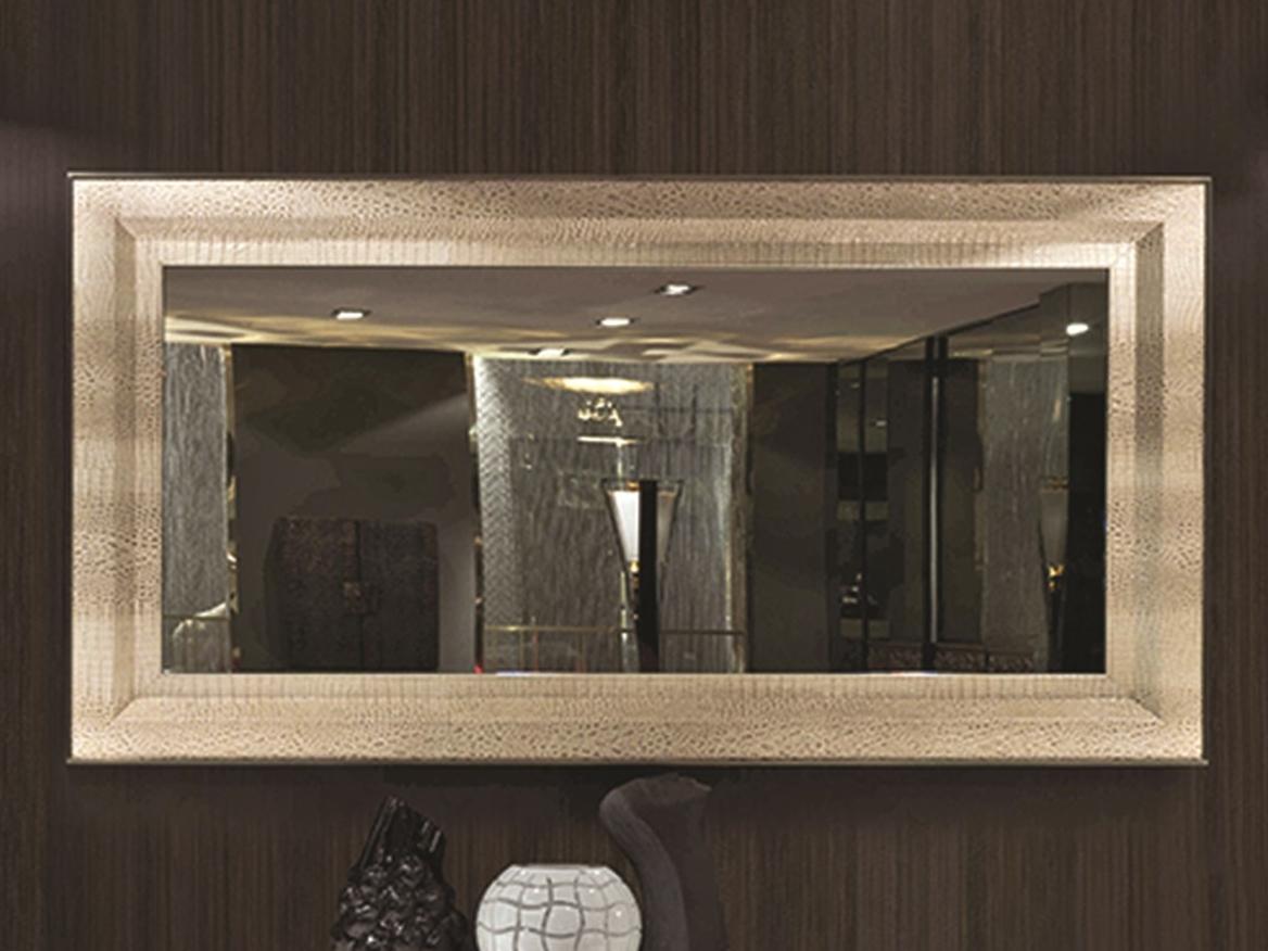 Rectangular leather mirror | Adone by Longhi