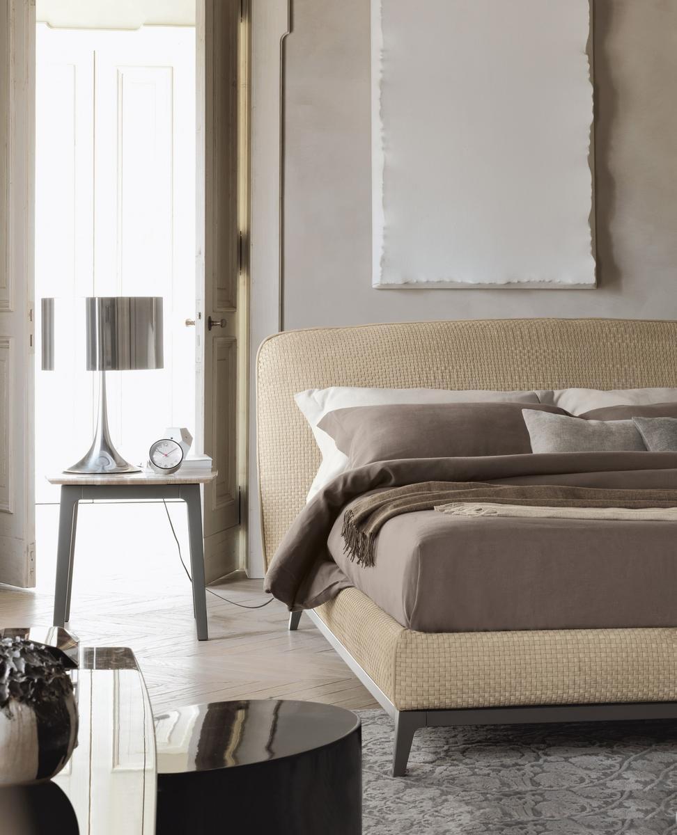 Leather double bed | Olivier by Flou