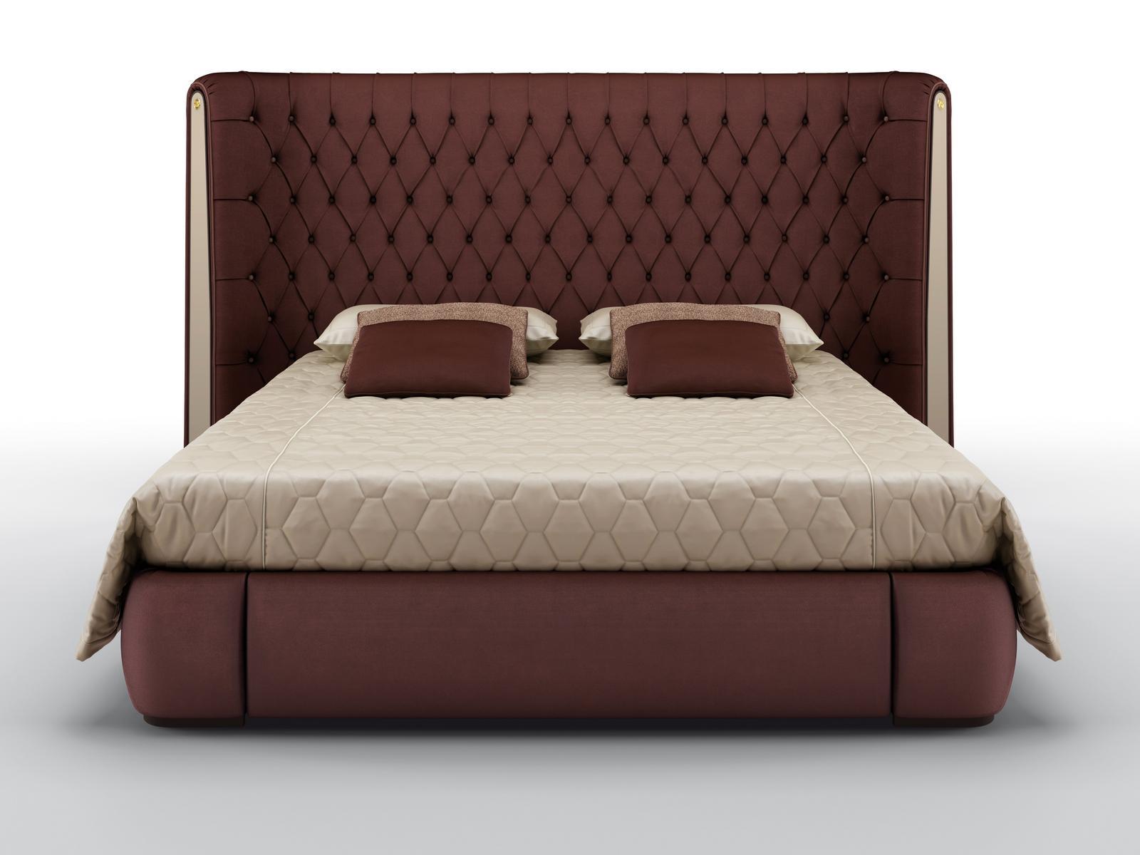 Velvet bed with tufted headboard | Hermitage by Bruno Zampa