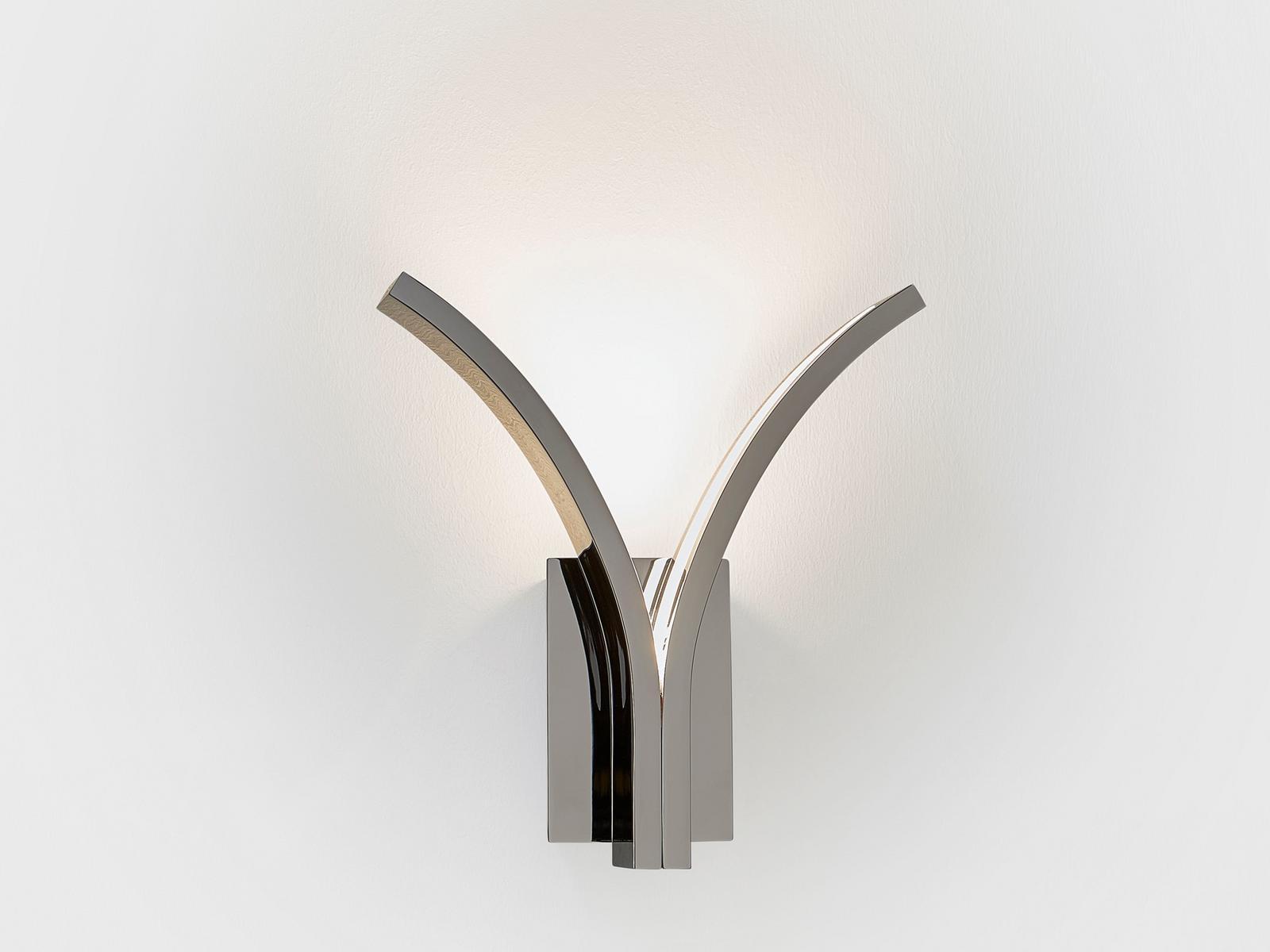 LED indirect light metal wall lamp with fixed arm | Stream W2 by Ilfari