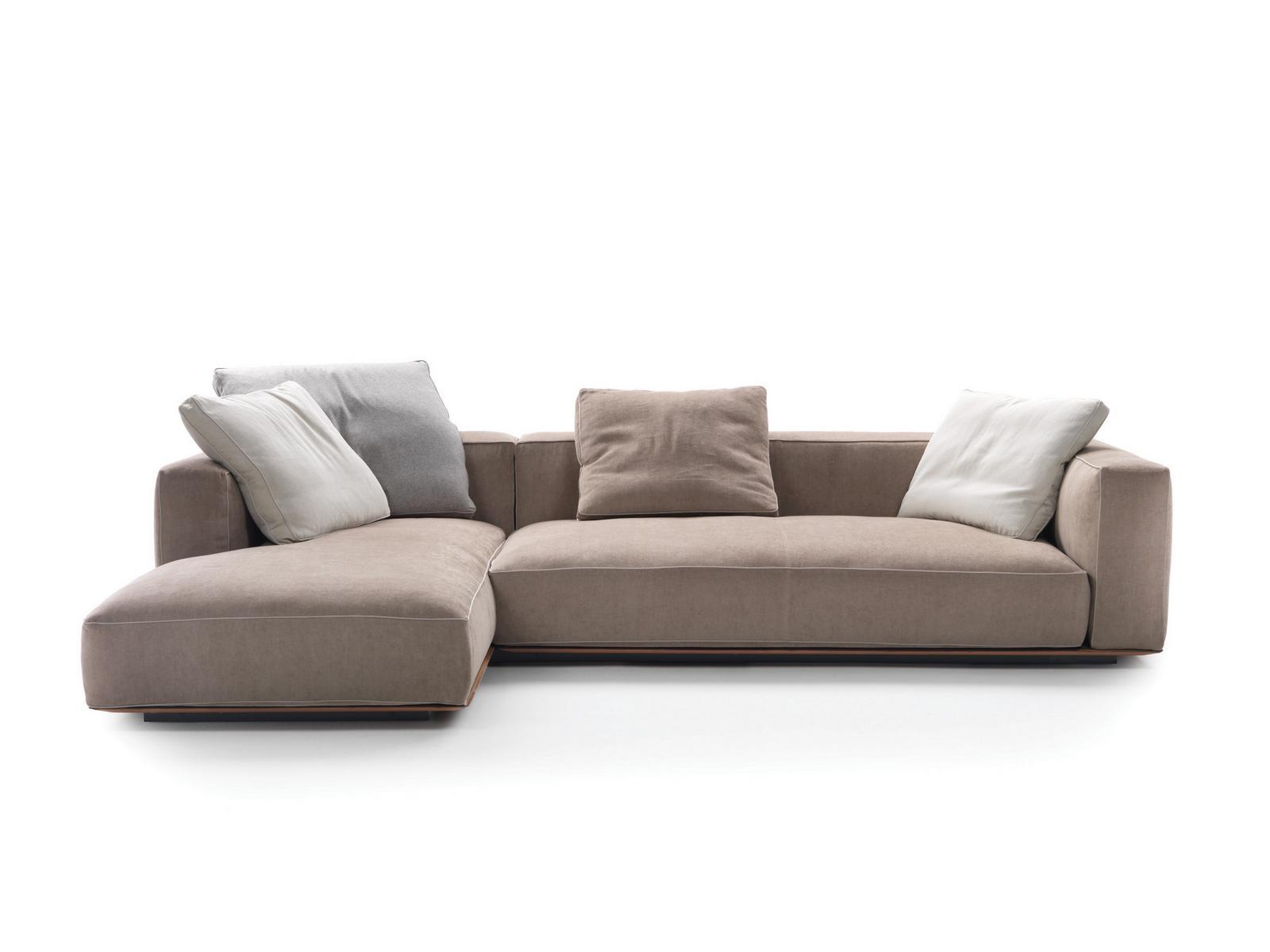 Sectional fabric sofa with chaise longue | Grandemare by Flexform