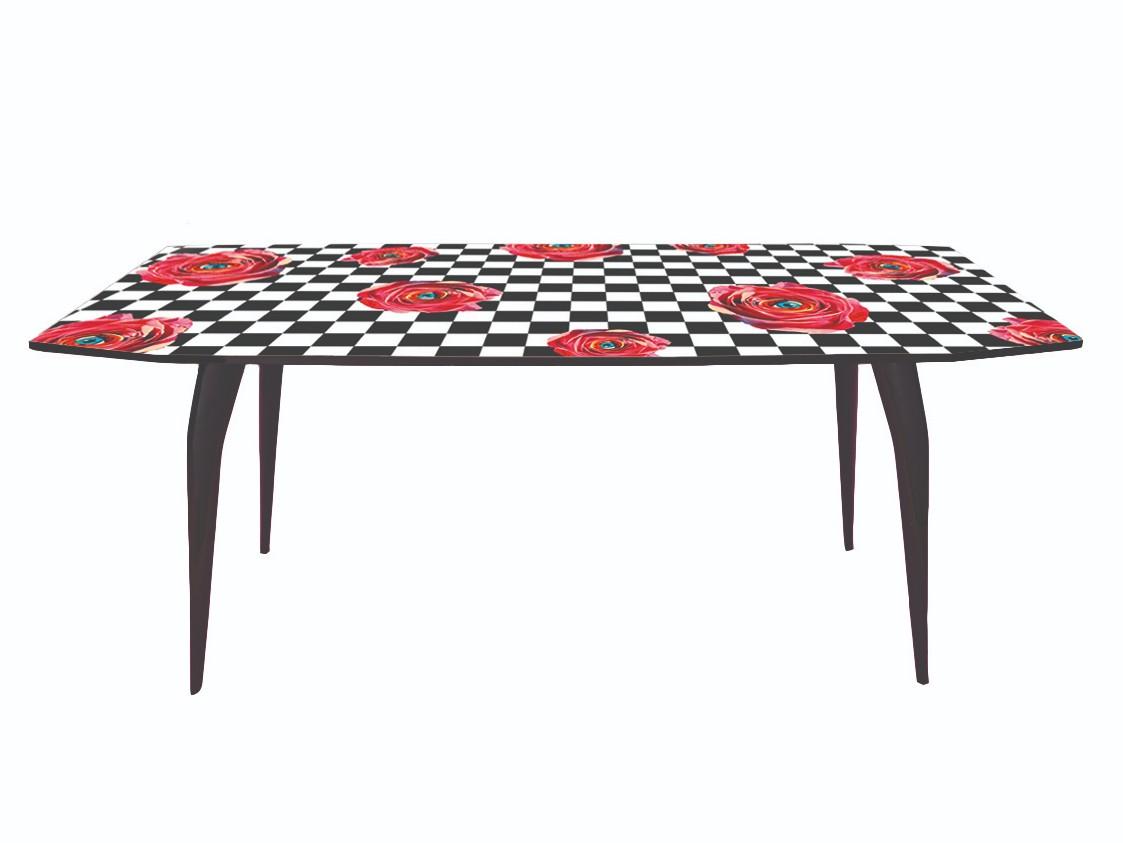 Rectangular dining table | Roses On Check by Seletti
