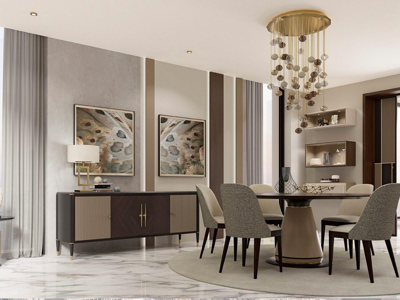 Sideboard in linden and walnut with hinged doors | Pr.515.2 by Stella del Mobile