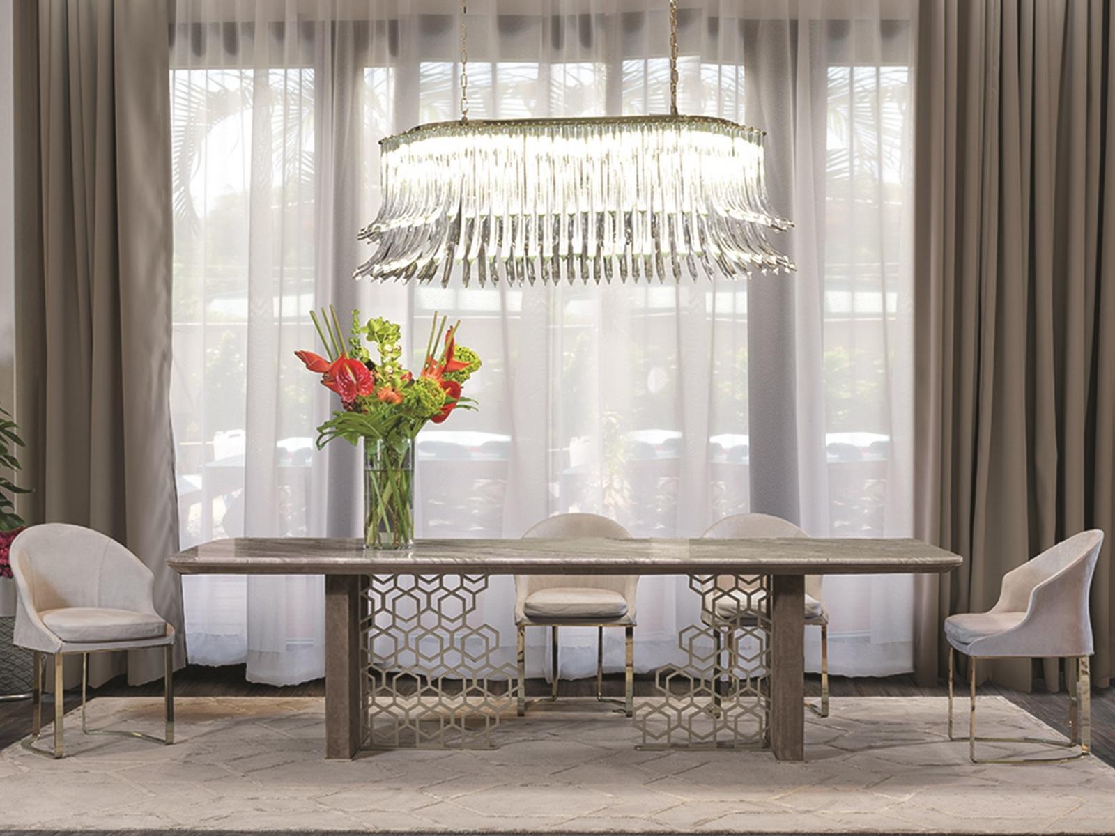 Rectangular veneer table | Excelsior by Longhi