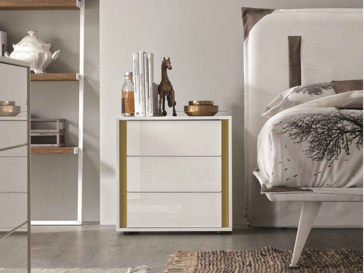 Wood and glass bedside table with drawers | Vip Cristal by Tomasella