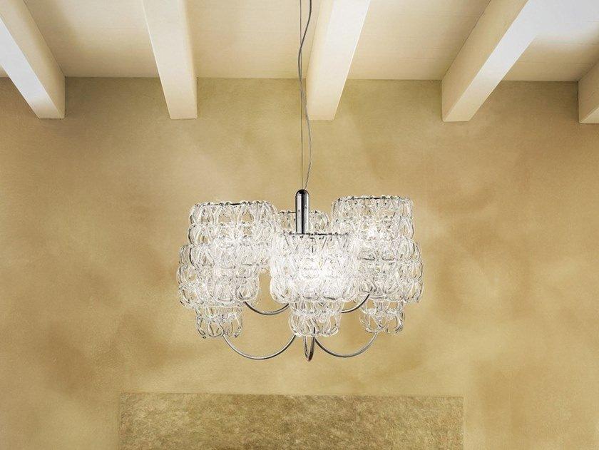 Direct light blown glass pendant lamp | Minigiogali Sp Cha by Vistosi