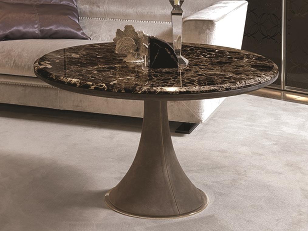 Round leather coffee table | David by Longhi