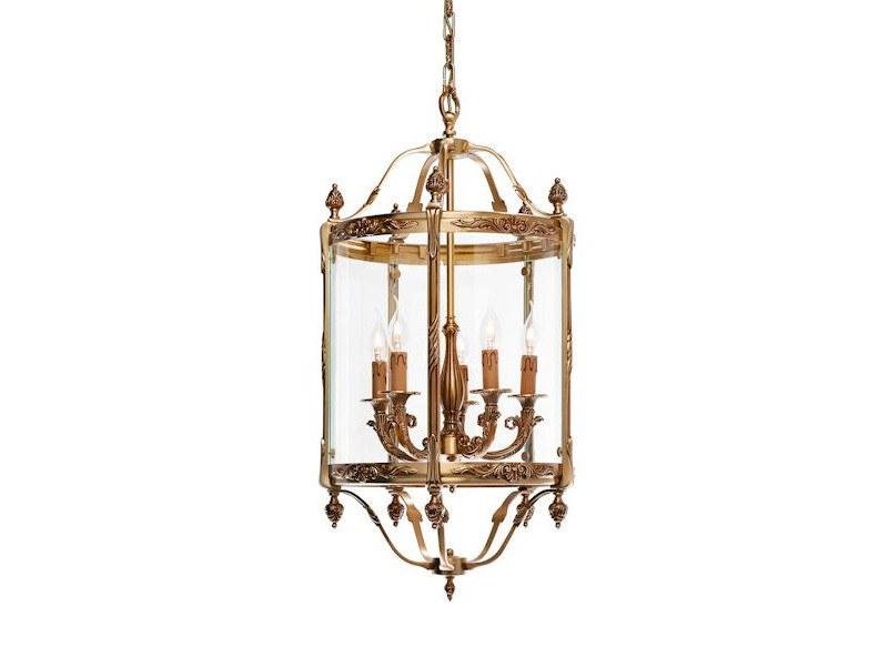 French Gold lantern with glass | Emily 4505t by Possoni Illuminazione