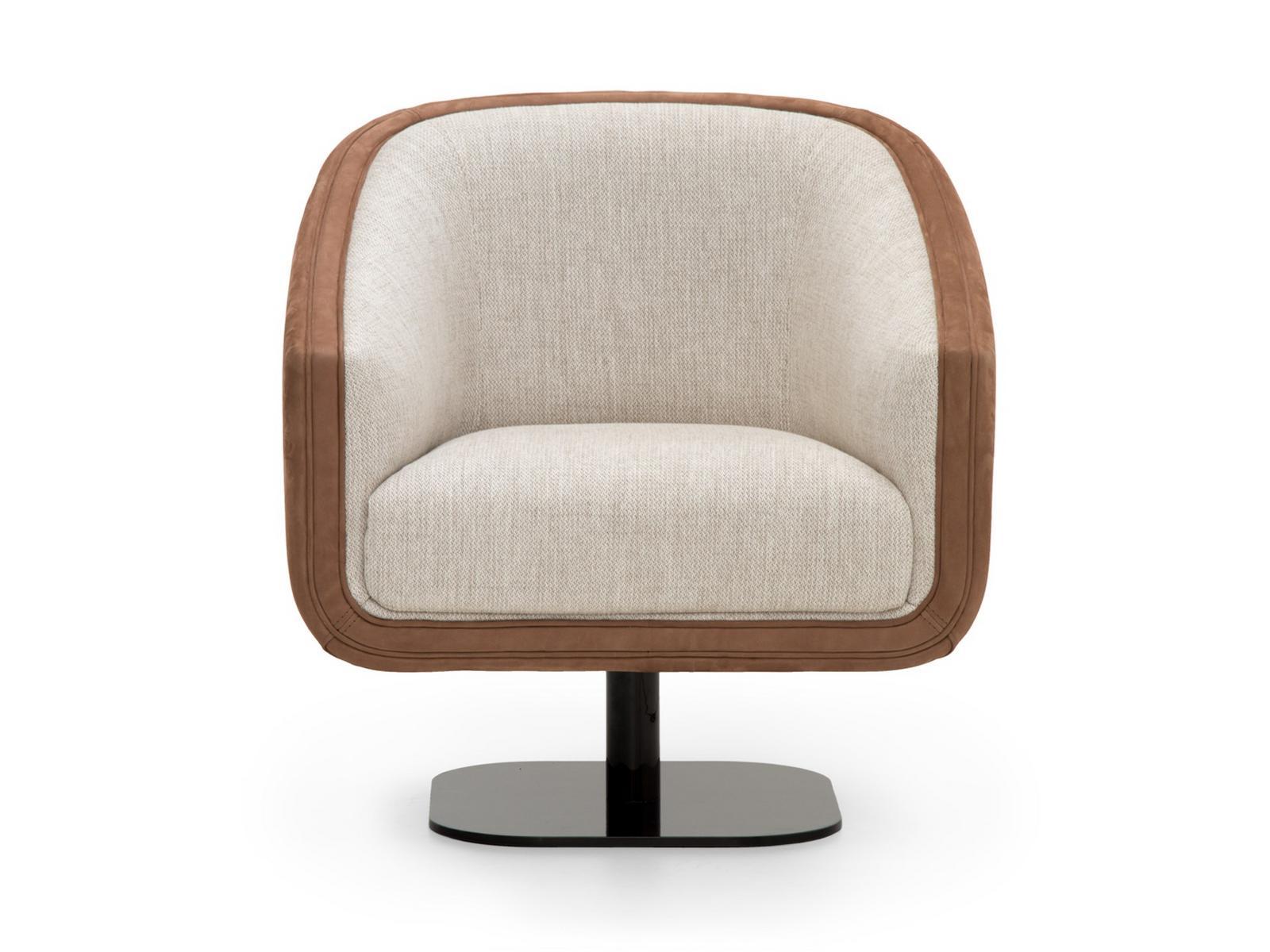 Upholstered Nabuk and fabric easy chair | Dallas by Formitalia