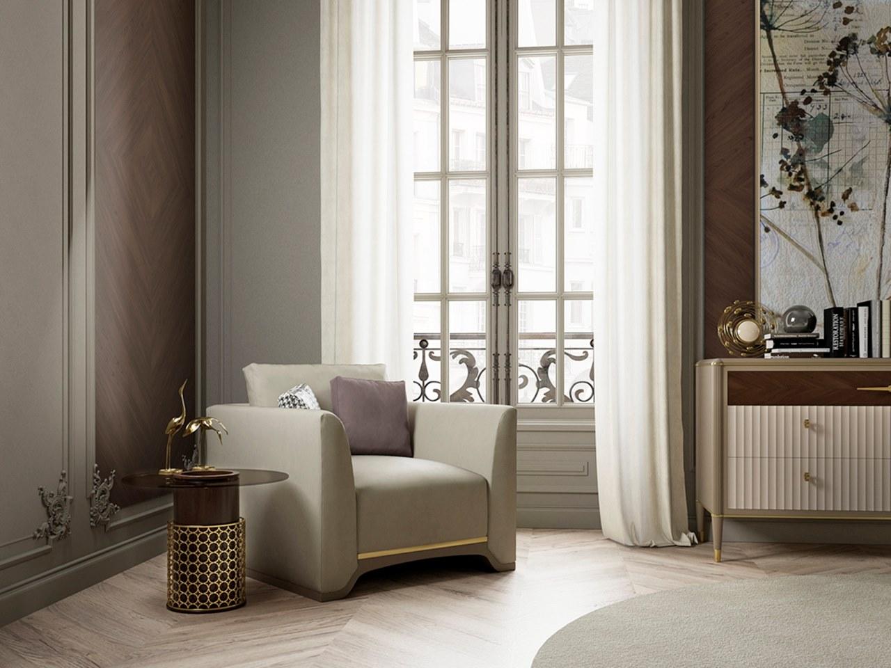 Fabric armchair with armrests | Pr.700 by Stella del Mobile