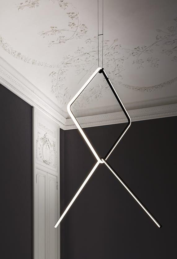 LED powder coated aluminium pendant lamp | Arrangements Square by Flos