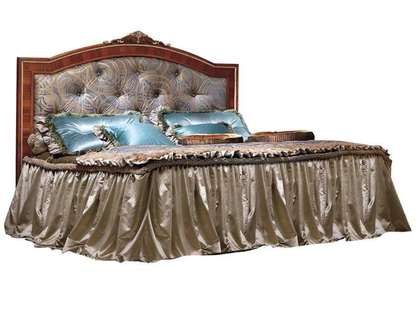 Wooden double bed with upholstered headboard | Emozioni by Martini interiors