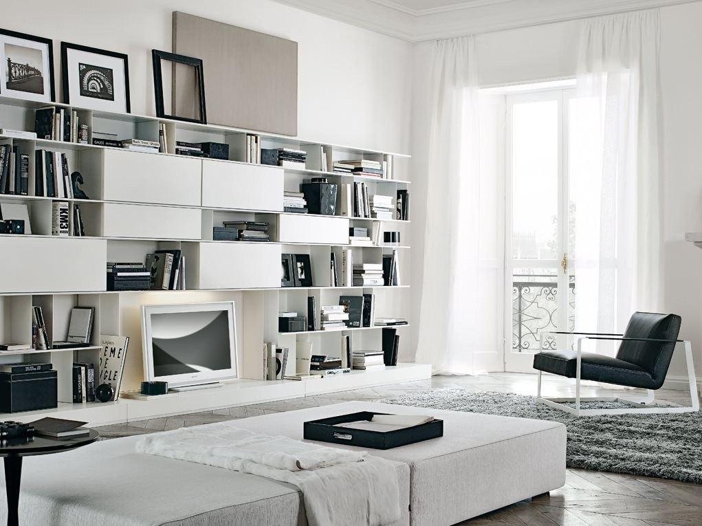 Modular wooden TV wall system | Skip by Poliform