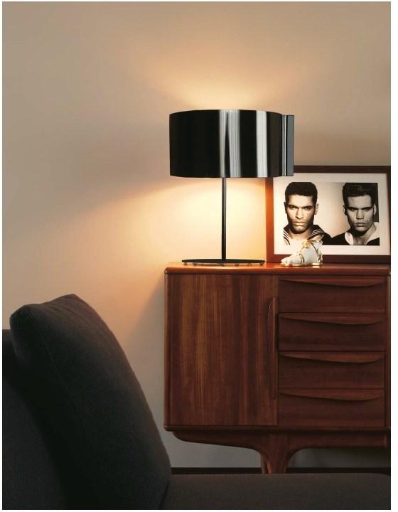 Direct-indirect light metal table lamp with dimmer | Switch - 206 by Oluce