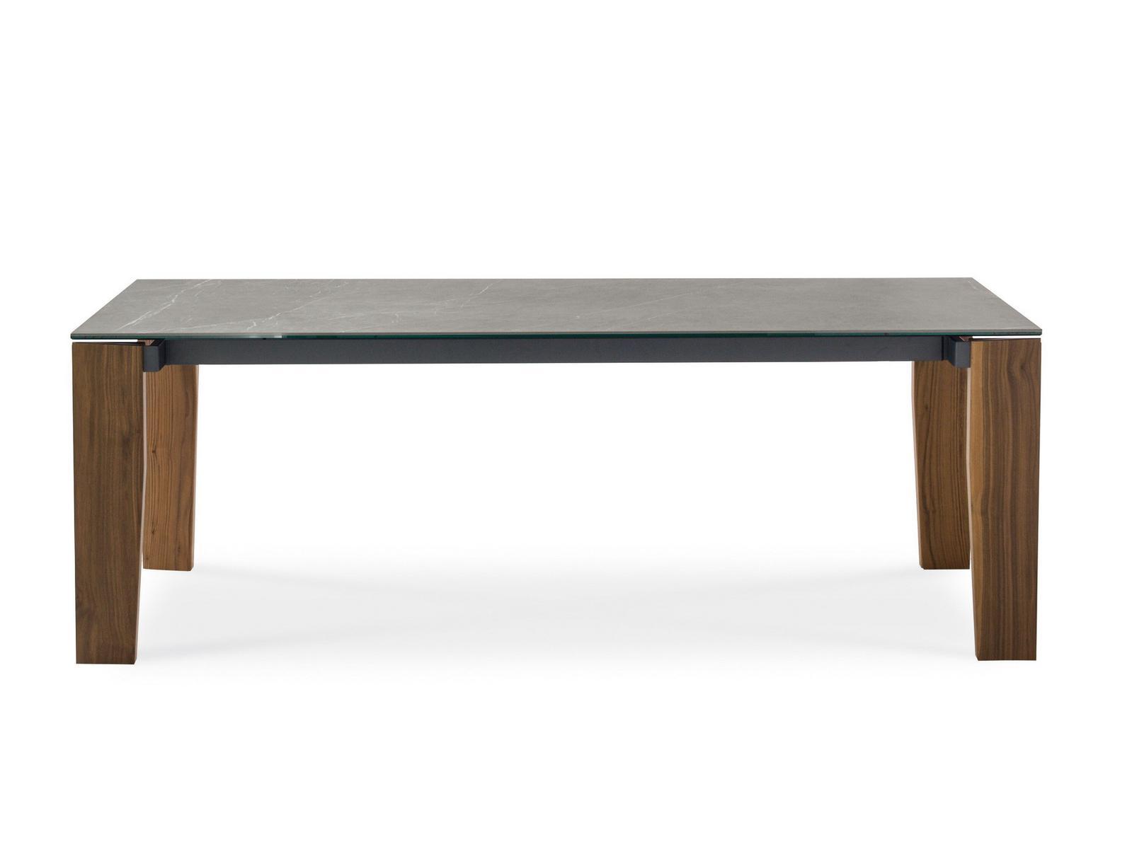 Extending rectangular ceramic table | Truly by Bonaldo