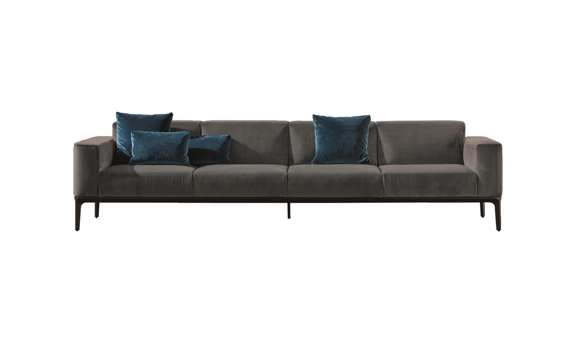 Sectional 4 seater fabric sofa | Slim by Sovet