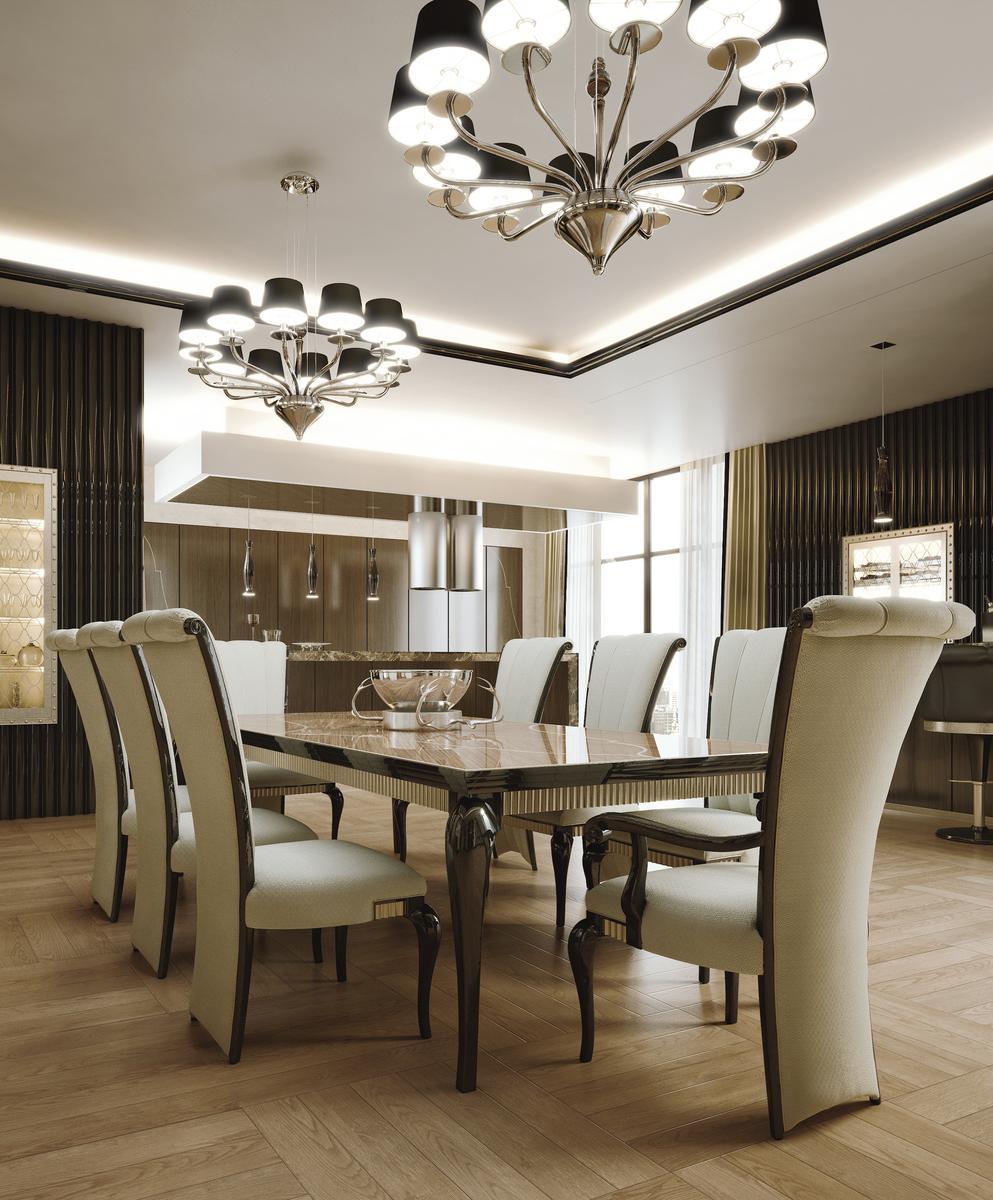 Extending rectangular walnut table | Manhattan by Bruno Zampa