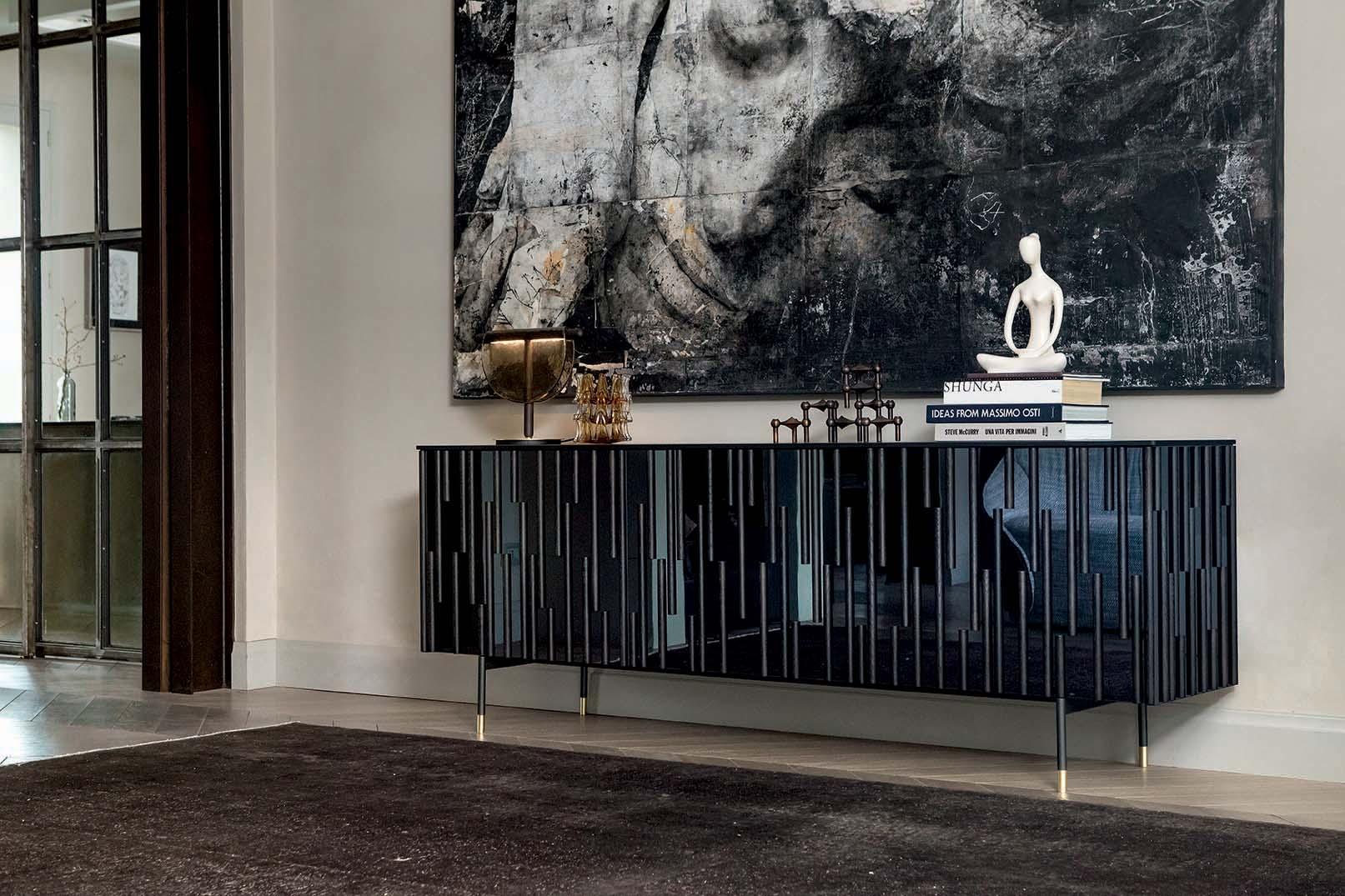 Wood and glass sideboard with doors | Drops by Tonin Casa