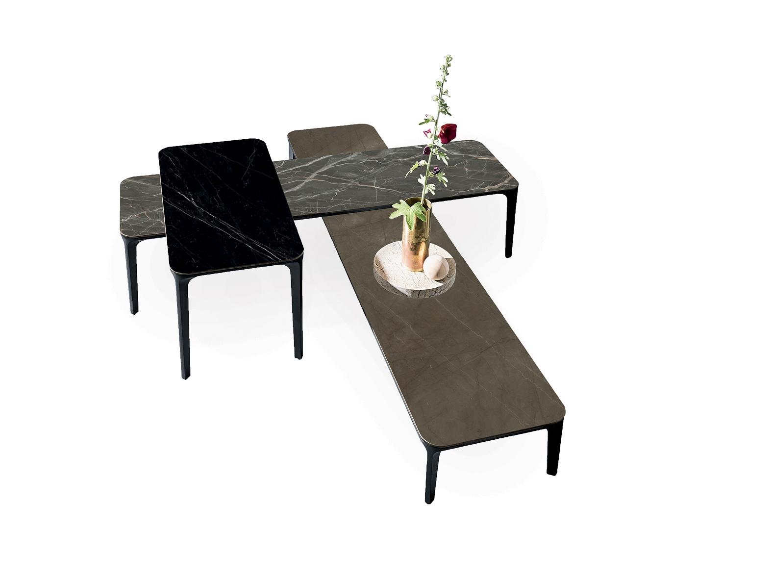 Rectangular ceramic coffee table | Slim by Sovet