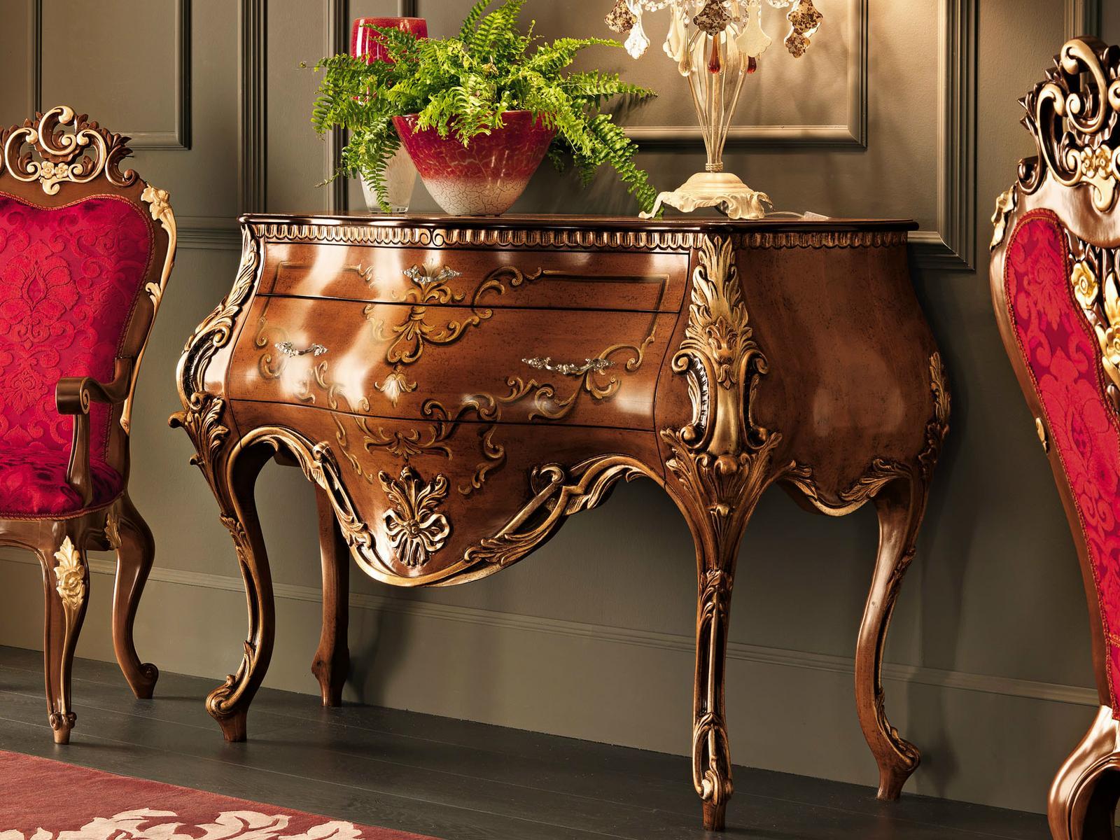 Solid wood console table with drawers | 11607 by Modenese Gastone